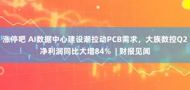 涨停吧 AI数据中心建设潮拉动PCB需求，大族数控Q2净利润同比大增84%  | 财报见闻